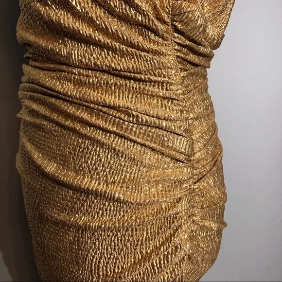 Lauren Ralph Lauren Metallic Gold Dress Size 6 - Picture 7 of 14